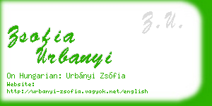 zsofia urbanyi business card